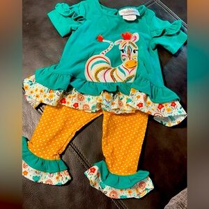 2 piece girls zebra outfit